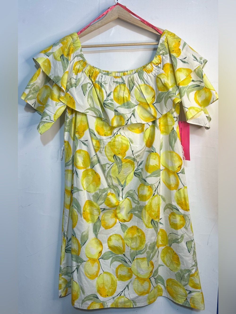 Betsey Johnson Puff Sleeve Babydoll Dress Floral Yellow Size 16- New